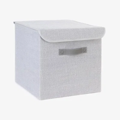Sazy Duke and Duchess Jute and Leather Lidded Box, Grey