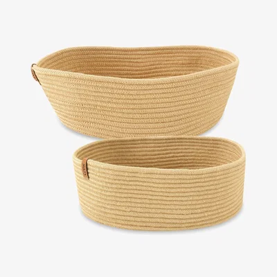 Sazy Lori Oval Set of 2 Baskets, Natural