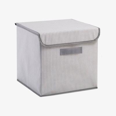Sazy Regents Stripey Lidded Box, Grey - White