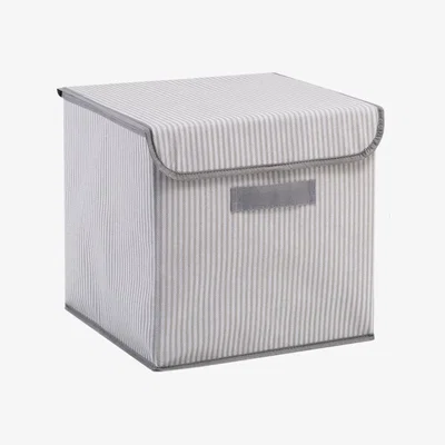 Sazy Regents Stripey Lidded Box, Grey - White