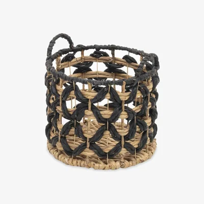 Sazy Catherine Water Hyacinth Basket, Natural, S