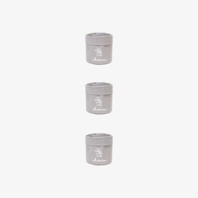 Sazy Dream Jute Set of 3 Mini Baskets, Grey
