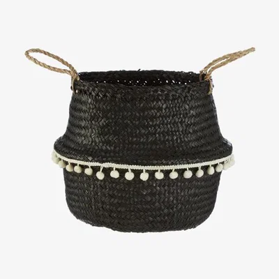 Teddy Beau Teddy's Collection Black Seagrass Basket / Small