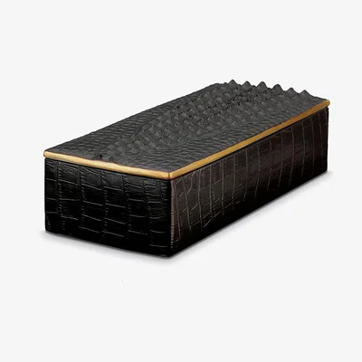 Tobias Oliver L'Objet I Crocodile Rectangular Box Gold