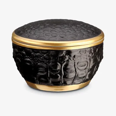 Tobias Oliver L'Objet I Crocodile Round Box Gold