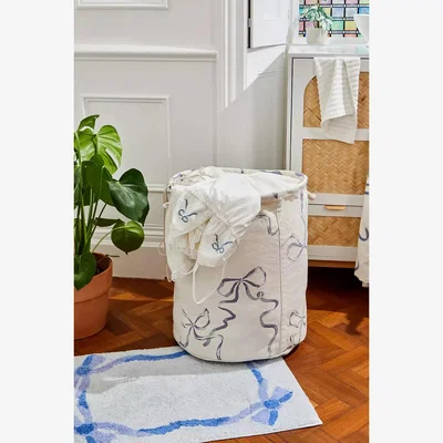 Urban Outfitters Bow Laundry Basket - Blue ALL at Urban Outfitters