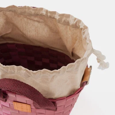 Wolf & Badger Women's Pink / Purple Rose Small Basket Bag | Yourhandbags
