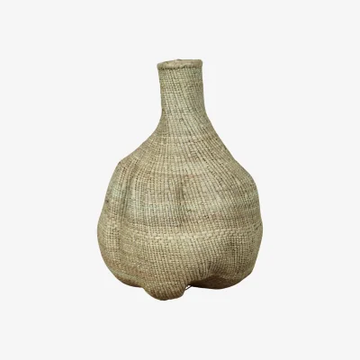 Wolf & Badger Neutrals Garlic Gourd Woven Basket - Zimbabwe - 18.13 | One Size | Botanical Boys