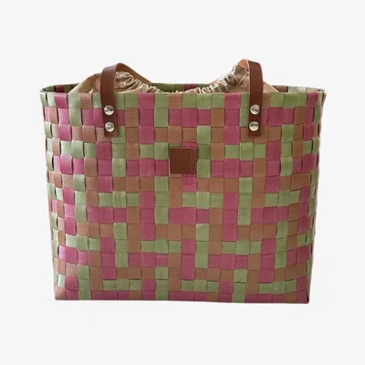 Wolf & Badger Women's Burgundy  And Multicolor Basket Bag | Yourhandbags