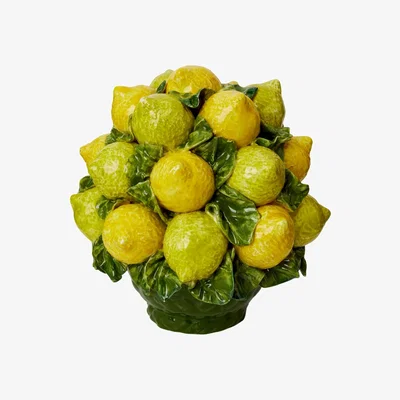 Wolf & Badger Green / Yellow / Orange Capri Lemon Basket Round | Casabyjj
