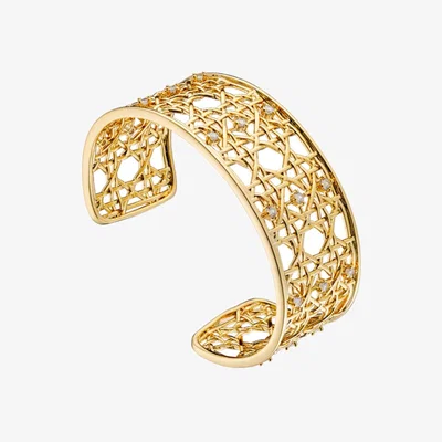 Wolf & Badger Women's Basket Bangle Bracellet Metal Gold Plated | Oxette