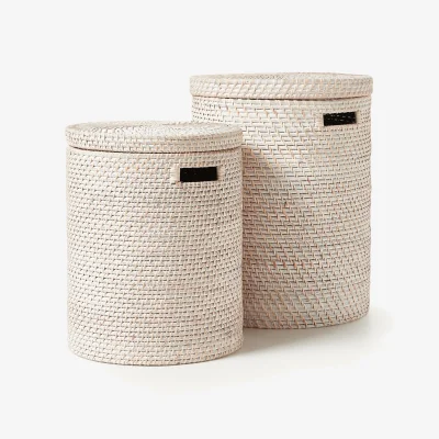 Westwing Laundry Baskets Lurdes with Lids, Set of 2