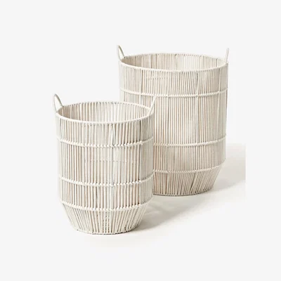 Westwing Handwoven Rope Laundry Baskets Gabe, Set of 2