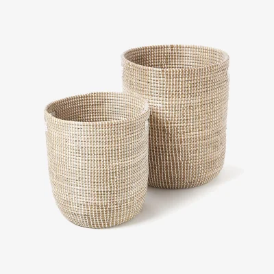 Westwing Round Seagrass Storage Baskets Aleya, Set of 2