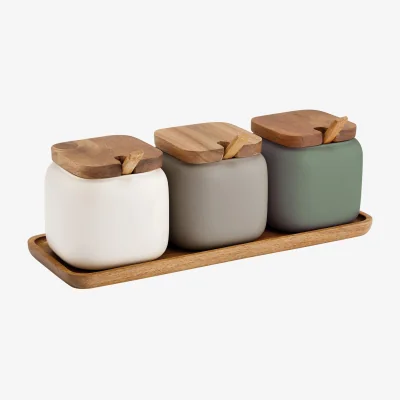 Westwing Storage Boxes Essentials with Serving Tray, Set of 4