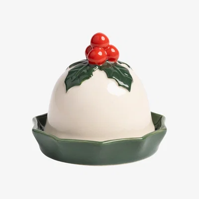 Westwing Hand-Painted Christmas Storage Box Holly