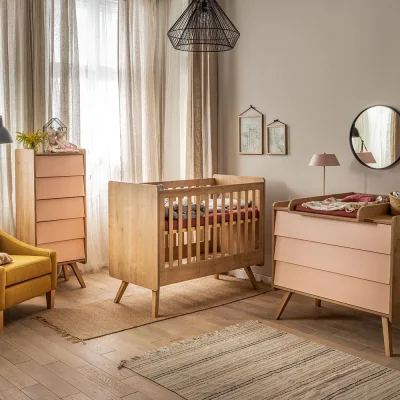 Cuckooland Vox Vintage 3 Piece Cot Nursery Set in a Choice of Oak or 5 Pastel Colours - Yellow