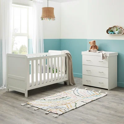 Dunelm Babymore Caro 2 Piece Nursery Furniture Set White