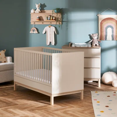 Furniture123 Satin 2 Piece Nursery Furniture Set - Cot Bed and Changing Table - Astrid - Obaby
