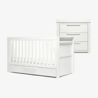 Marks & Spencer Mamas & Papas Franklin 2 Piece Cotbed Set with Dresser - White, White