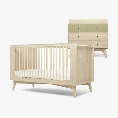 Marks & Spencer Mamas & Papas Coxley 2 Piece Cotbed Set with Dresser - Brown, Brown