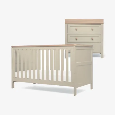 Marks & Spencer Mamas & Papas Wedmore 2pc Cotbed & Dresser Set - Grey, Grey