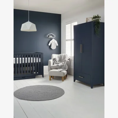 Marks & Spencer Mamas & Papas Melfi 3 Piece Cotbed Range with Dresser and Wardrobe - Dark Blue, Dark Blue