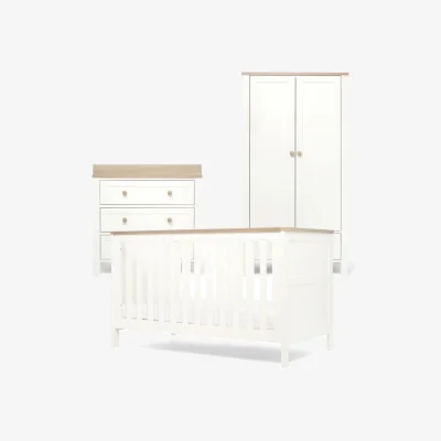 Marks & Spencer Mamas & Papas Wedmore 3 Piece Cotbed Range with Dresser and Wardrobe - White, White