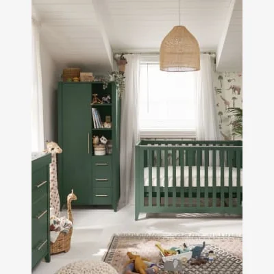 Marks & Spencer Mamas & Papas Melfi 3 Piece Cotbed Range with Dresser and Wardrobe - Dark Green, Dark Green