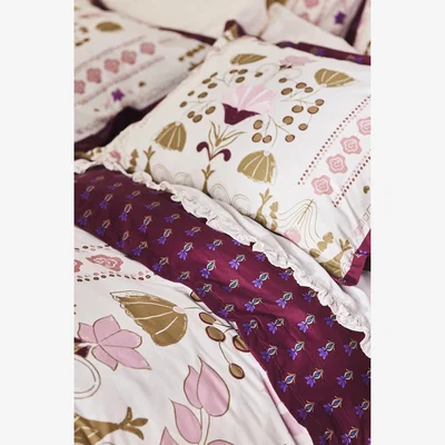 Anthropologie Elodie Embroidered Percale Floral Printed Duvetu200b Cover
