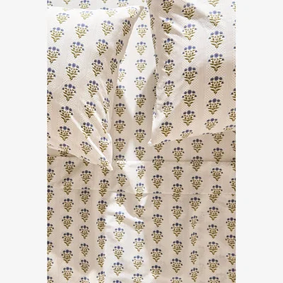 Anthropologie Organic Cotton Percale Printed Sheet Set