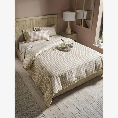 Cox and Cox Cotton Gingham Duvet Set - Super King