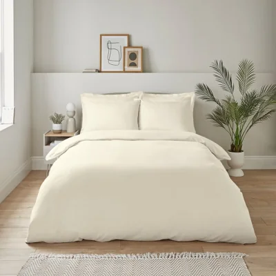 Dunelm Super Soft Microfibre Duvet Cover and Pillowcase Set Cream
