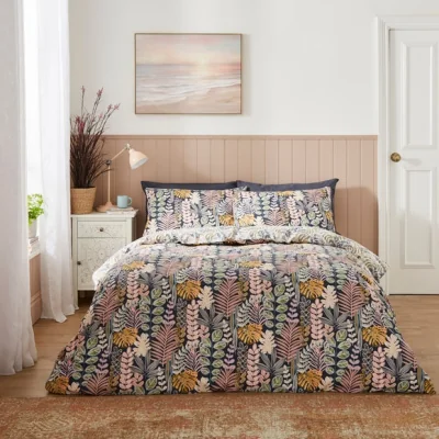 Dunelm Tropic Paradise Navy Duvet Cover & Pillowcase Set Navy (Blue)