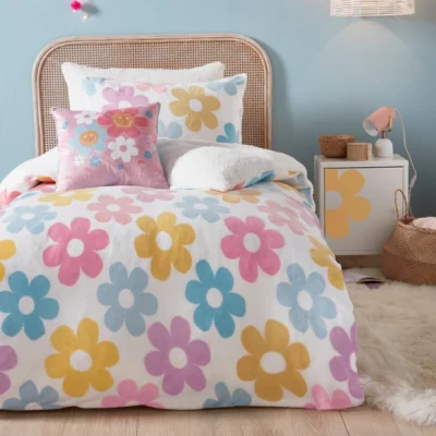 Dunelm Retro Flowers Duvet Cover & Pillowcase Set MultiColoured