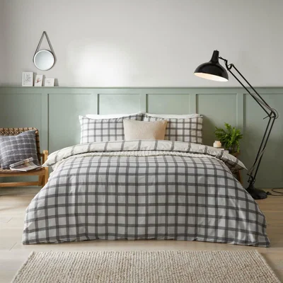 Dunelm Riviera Canberra 144 Thread Reversible Duvet Cover & Pillowcase Set