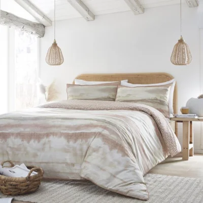 Dunelm Landscape Terrcotta Duvet Cover and Pillowcase Set Terracotta