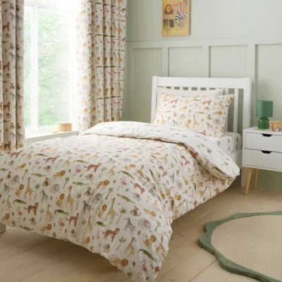 Dunelm Little Wild Ones 100% Cotton Quilt Cover & Pillowcase Set