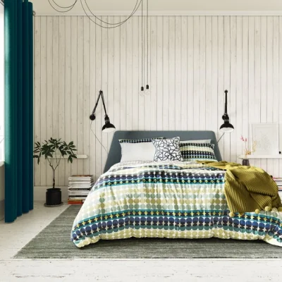 Dunelm Helena Springfield Clara Duvet Cover and Pillowcase Set Green
