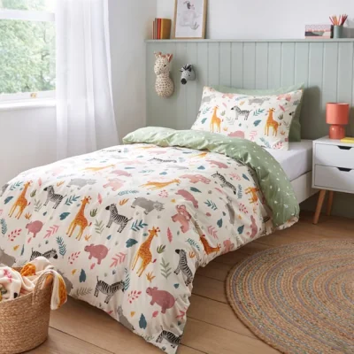 Dunelm Safari Reversible Duvet Cover & Pillowcase Set
