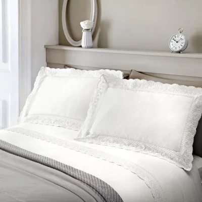 Dunelm Renaissance White Duvet Cover and Pillowcase Set White