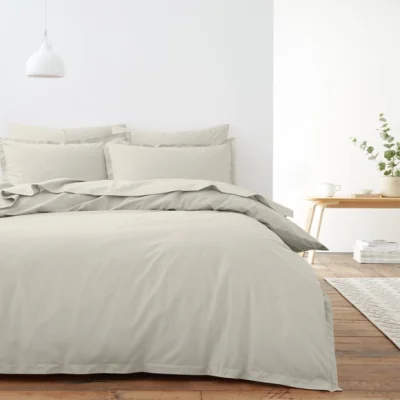 Dunelm 100% Organic Cotton Duvet Cover and Pillowcase Set Natural