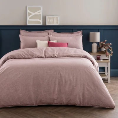 Dunelm Quinn Marled Stripe 100% Cotton Duvet Cover & Pillowcase Set