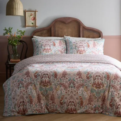 Dunelm Appletree Floral Damask Duvet Cover & Pillowcase Set