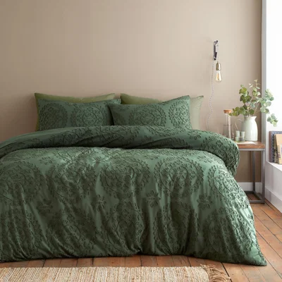 Dunelm Mandala Clipped Jaquard Duvet Cover and Pillowcase Set