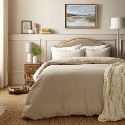 Dunelm Simply Brushed Cotton Duvet Cover and Pillowcase Set Natural