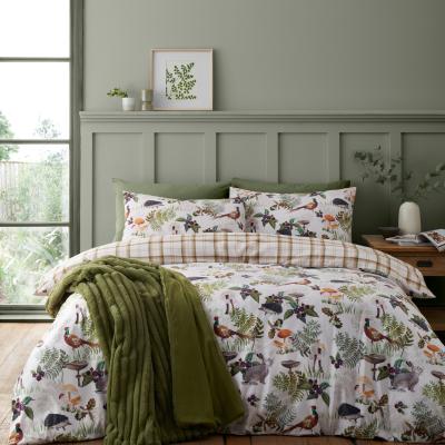 Dunelm Catherine Lansfield Soft Velvet Woodland Walk Duvet Cover and Pillowcase Set