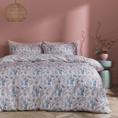 Dunelm Tropics Floral Duvet Cover Set Natural