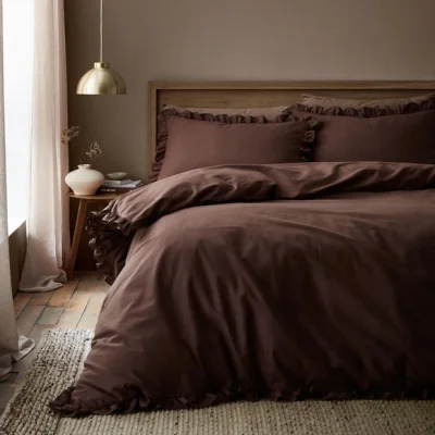 Dunelm Appletree Cassia Frill 100% Cotton Duvet Cover & Pillowcase Set