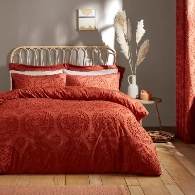 Dunelm Mandala Orange Umber Duvet Cover & Pillowcase Set Orange Umber